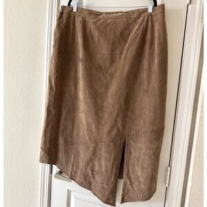 Vintage Canyon Road Plus Sz 22 Brown Western Country Slant Maxi Skirt Cowgirl